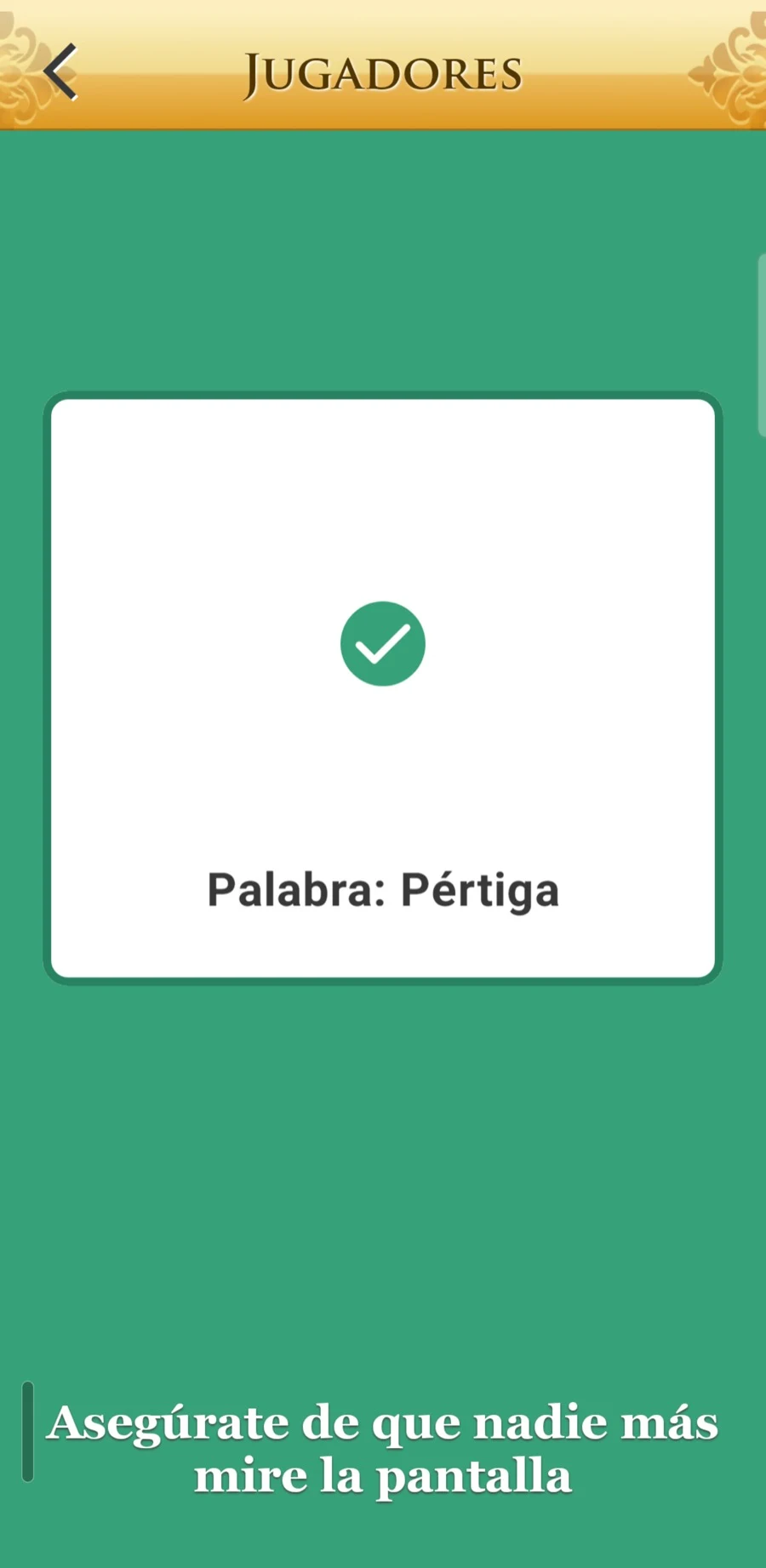 Pantalla que muestra que no eres el impostor